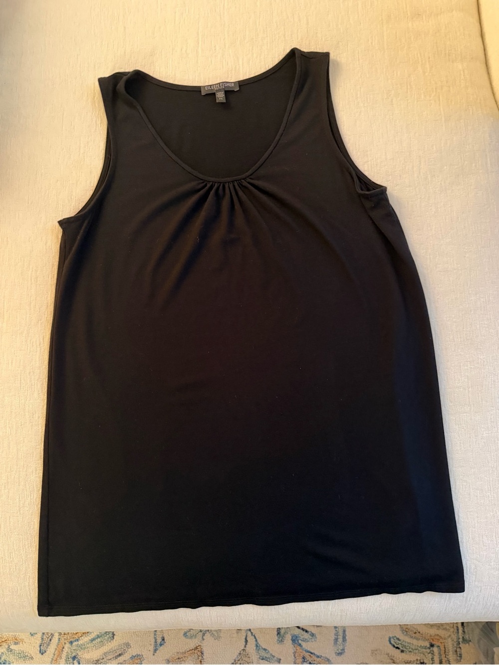 NWOT Eileen Fisher Black Scoop Neck Jersey Sleeveless Tank